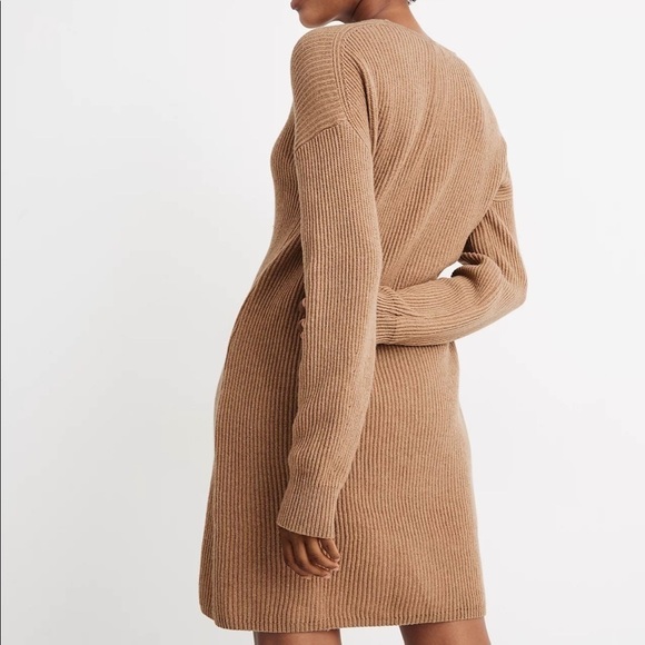 Madewell Relaxed V-Neck Ribbed Sweater Dress - Picture 2 of 12